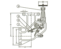 Series F3060 Cast Steel Angle Storm Valve - JIS 10K