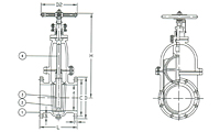 Series F7363 (S) Cast Steel Gate Valve - JIS 5K