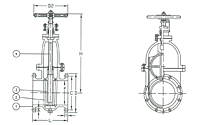 Series F7369 Cast Steel Gate Valve - Korean Standard - JIS 16K