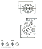 Series F7381 Bronze Cocks Valve - 3 Way -  L Type - JIS 5K