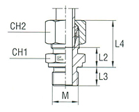 Male Stud Coupling Thread Metric Parallel - Equipped B3 Ring