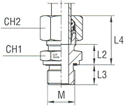 Male Stud Coupling with Elastomer Seal Thread Metric Parallel - Equipped B4 Ring