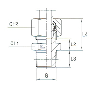 Male Stud Coupling Thread BSP Taper - Equipped B4 Ring