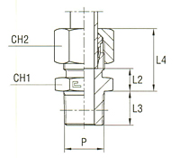 Male Stud Coupling Thread NPT - Equipped B3 Ring