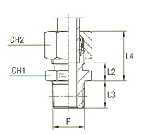 Male Stud Coupling Thread NPT - Equipped B4 Ring