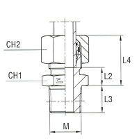 Male Stud Coupling Thread Metric Taper - Equipped B4 Ring