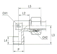 Male Stud Elbow Thread NPT - Equipped B4 Ring