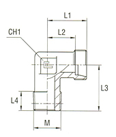 Male Stud Elbow Thread Metric Taper - Body Only