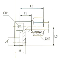 Male Stud Elbow Thread Metric Taper - Equipped B3 Ring