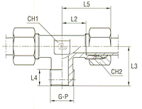 Male Stud Branch Tee Thread BSP Taper - Equipped B3 Ring