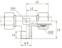 Male Stud Branch Tee Thread BSP Taper - Equipped B4 Ring