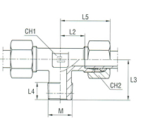 Male Stud Branch Tee Thread Metric Taper - Equipped B3 Ring