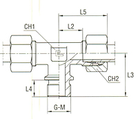 Male Stud Branch Tee Thread BSP Parallel - Equipped B3 Ring