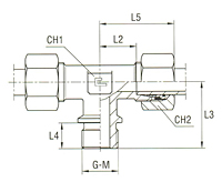 Male Stud Branch Tee Thread BSP Parallel - Equipped B4 Ring