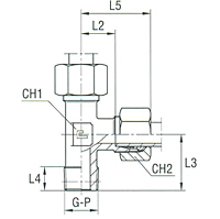 Male Stud Barrel Tee Thread BSP Taper - Equipped B3 Ring