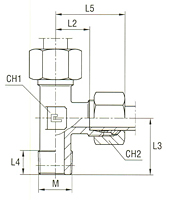 Male Stud Barrel Tee Thread Metric Taper - Equipped B3 Ring