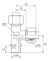 Male Stud Barrel Tee Thread BSP Parallel - Equipped B4 Ring