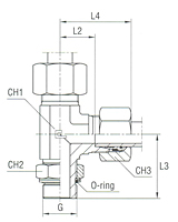 Adjustable DIN Male Stud Barrel Tee with O-Ring and Washer Thread BSP Parallel - Equipped B4 Ring