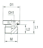 Closure Plug with Exagon Socket Head with Elastomer Seal Thread Metric Parallel