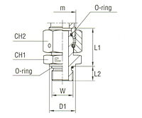 Male Stud Coupling with Swivel Nut and O-Ring Thread UNF/UN-2A