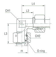 Adjustable Male Stud Elbow - Equipped B3 Ring