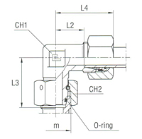 Adjustable Male Stud Elbow - Equipped B4 Ring