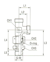 Adjustable Male Stud Barrel Tee with Male Stud Thread BSP Parallel - Body Only