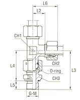 Adjustable Male Stud Barrel Tee with Male Stud Thread BSP Parallel - Equipped B3 Ring