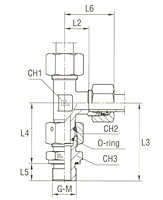 Adjustable Male Stud Barrel Tee with Male Stud Thread BSP Parallel - Equipped B4 Ring