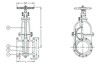 Class 150 Bronze NRS Gate Valve, Bolted Bonnet - Non Rising Stem