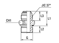 Male Stud Coupling with Elastomer Seal Thread BSP Parallel - O-ring Body