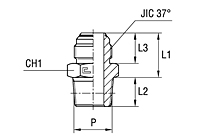 Male Stud Coupling Thread NPT - O-ring Body