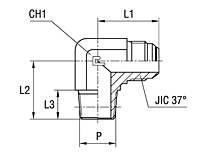 Male Stud Elbow Thread NPT - O-ring Body