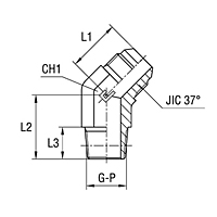 Male Stud Elbow 45° Thread BSP Taper - Standard Body