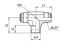 Male Stud Barrel Tee Thread NPT - O-ring Body