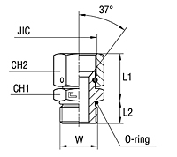 Male Stud Coupling with Swivel Nut and O-ring Thread UNF/UN-2A - Body Only