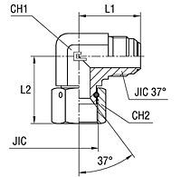 Adjustabel Elbow with Swivel Nut Thread UNF/UN-2B - O-ring Body