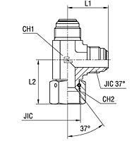 Adjustable Barrel Tee with Swivel Nut Thread UNF/UN-2B - O-ring Body