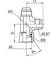 Adjustable Barrel Tee with Swivel Nut Thread UNF/UN-2B - Standard Body