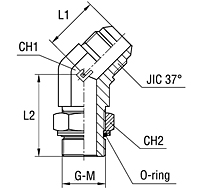 45° Adjustable Male Stud Elbow with O-ring and Washer Thread BSP Parallel - Standard Body