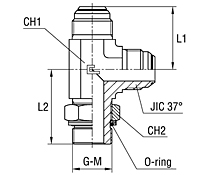 Adjustable Male Stud Barrel Tee with O-ring and Washer Thread BSP Parallel - O-ring Body