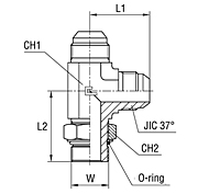 Adjustable Male Stud Barrel Tee with O-ring Thread UNF/UN-2A - Standard Body