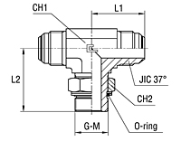 Adjustable Male Stud Branch Tee with O-Ring and Washer Thread BSP Parallel - O-ring Body