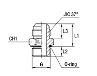 Male Stud Coupling with O-ring and Washer Thread BSP Parallel - Standard Body