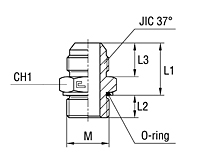 Male Stud Coupling with O-ring and Washer Thread Metric Parallel - Standard Body