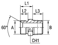 Male Stud Straight Adapter Thread BSP Parallel / BSP Taper