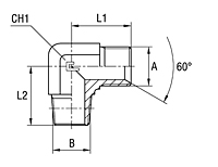 Male Stud 90° Adapter Thread BSP Parallel / NPT