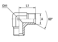 Male 90° Union Elbow Adapter Thread Metric Parallel