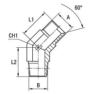 Male Stud 45° Adapter Thread BSP Parallel / BSP Taper