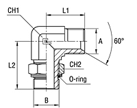 90° Adjustable Adapter with O-ring and Washer Thread BSP Parallel